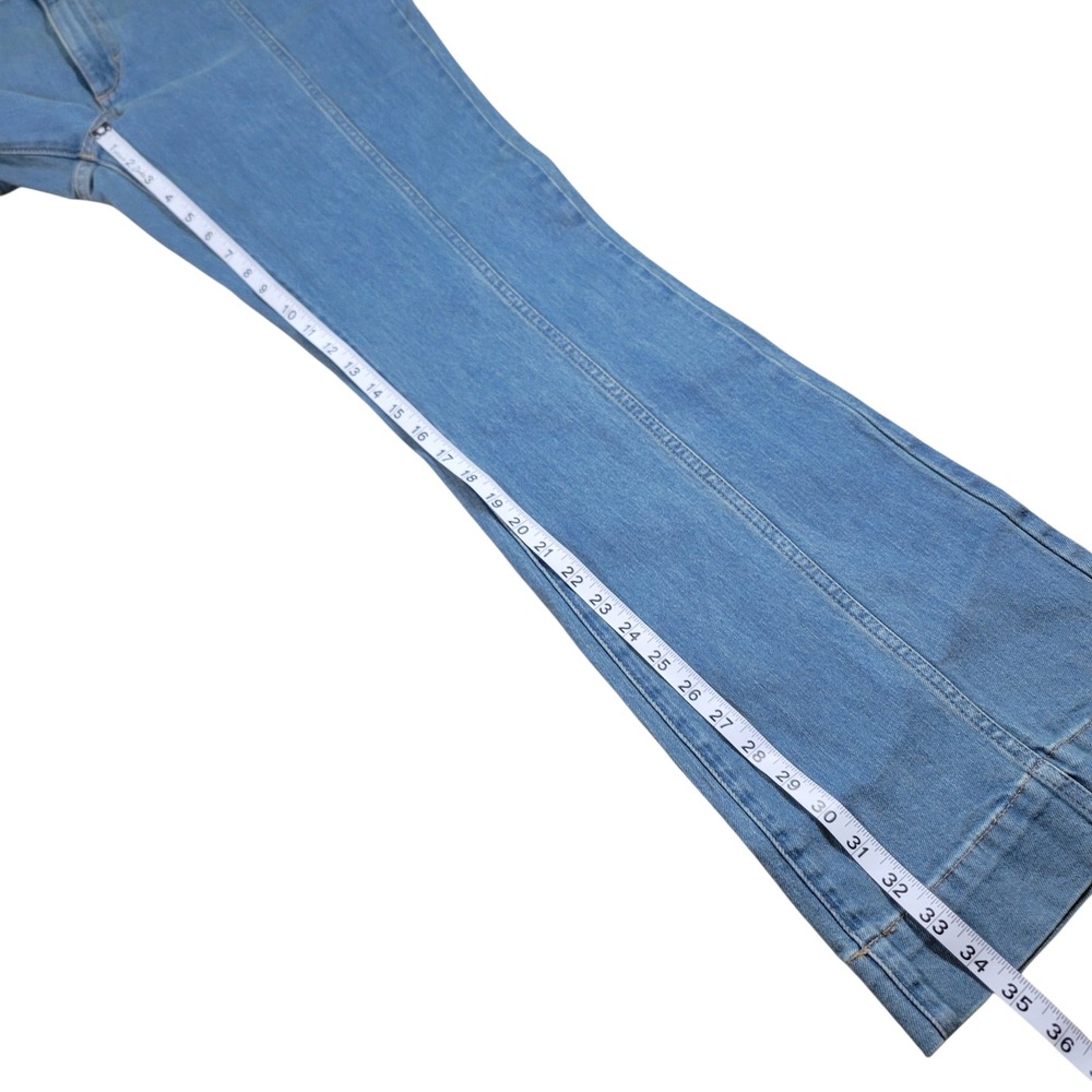 Wrangler Retro Bailey Trouser Women 33x34 Blue Denim High Rise Flare Leg Western - Picture 10 of 10